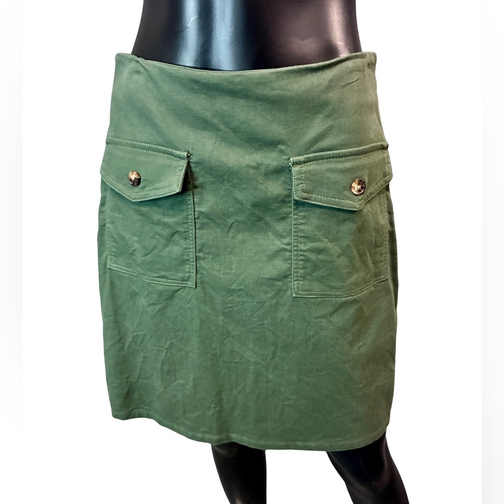 LOFT Green Mini Skirt with Pockets